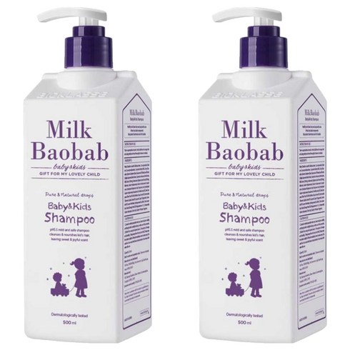 밀크바오밥 베이비&키즈 샴푸, 500ml, 2개