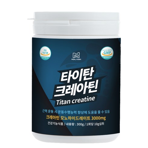 밀팜 타이탄 크레아틴 헬스 보충제, 1개, 300g