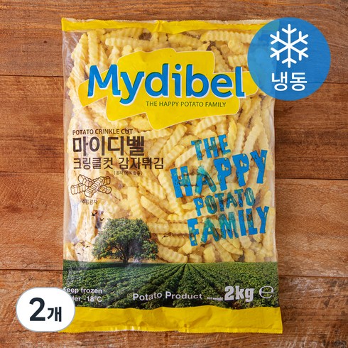 마이디벨 크링클컷 감자튀김 (냉동), 2kg, 2개