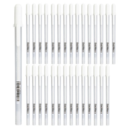 겔리롤 수플레 사쿠라 젤잉크펜 0.8mm, 화이트, 30개