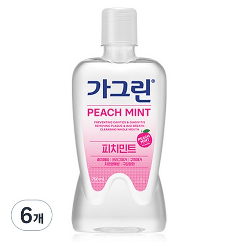 가그린 피치민트 구강세정제, 750ml, 6개