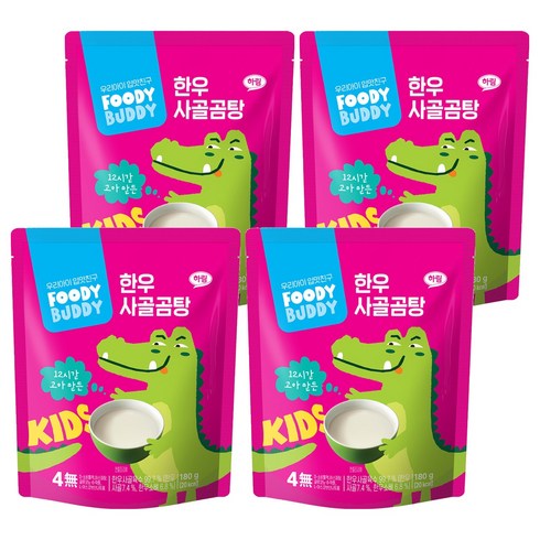 푸디버디 유아용 한우 사골곰탕, 180g, 4개