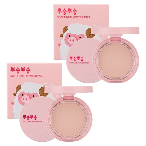 미팩토리 뿌숭뿌숭 파우더 팩트 9g, 핑크, 2개