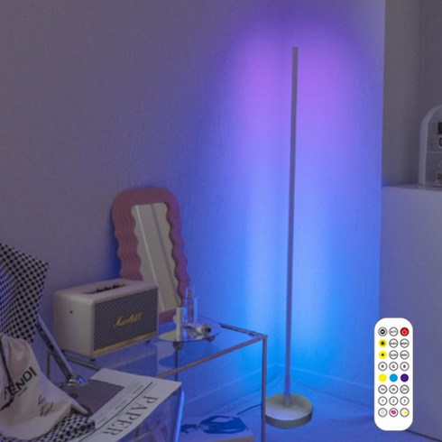 레나에너지 RGB 플로어 뮤직 반응 장스탠드, 화이트