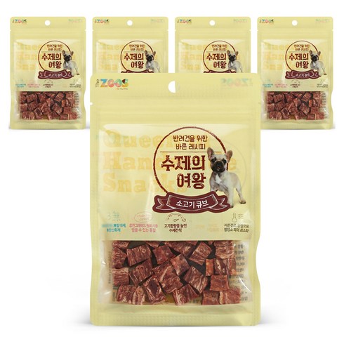 더주스 수제의여왕 반려견을 위한 바른레시피 간식, 소고기큐브, 70g, 5개