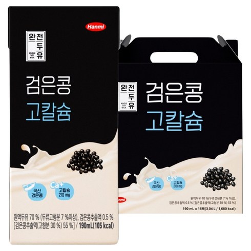 완전두유 검은콩 고칼슘, 190ml, 16개