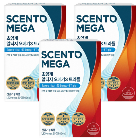 센토메가 초임계 알티지 오메가3 트리플 36g, 30정, 3개