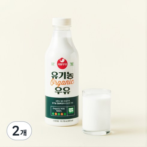 서울우유 유기농우유, 700ml, 2개