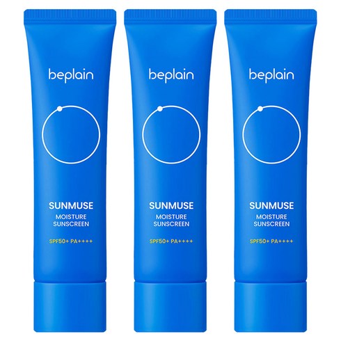 [비건뷰티] 비플레인 선뮤즈 모이스처 선크림 SPF50+ PA++++, 50ml, 3개