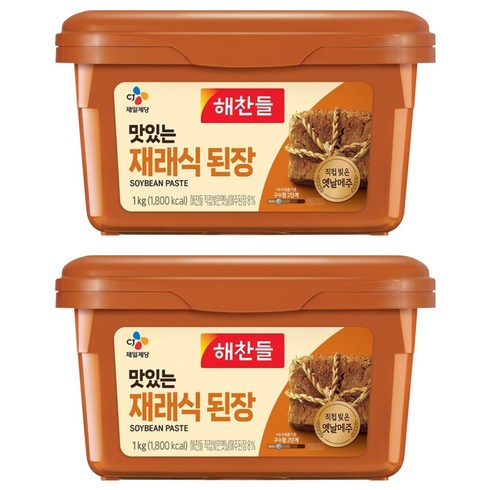 해찬들 맛있는 재래식 된장, 1kg, 2개