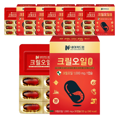 네이처드림 크릴오일 골드 1000mg, 30정, 6개