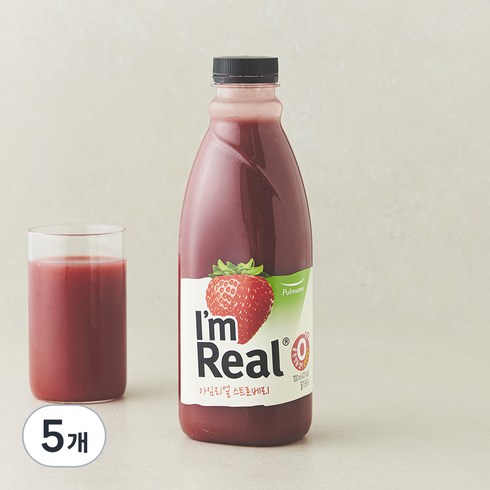 풀무원 아임 리얼 스트로베리, 700ml, 5개