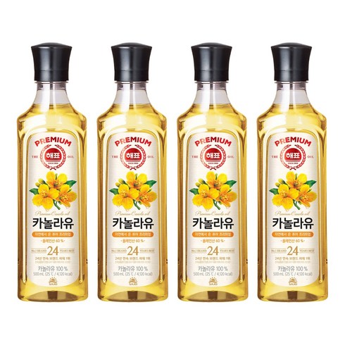 해표 카놀라유, 500ml, 4개