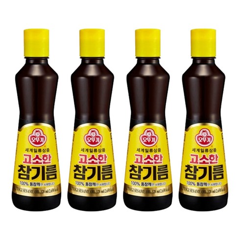 오뚜기 고소한 참기름, 320ml, 4개