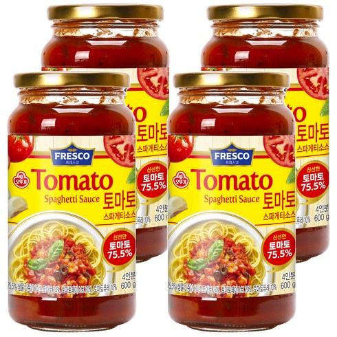 오뚜기프레스코 토마토 스파게티소스, 600g, 4개
