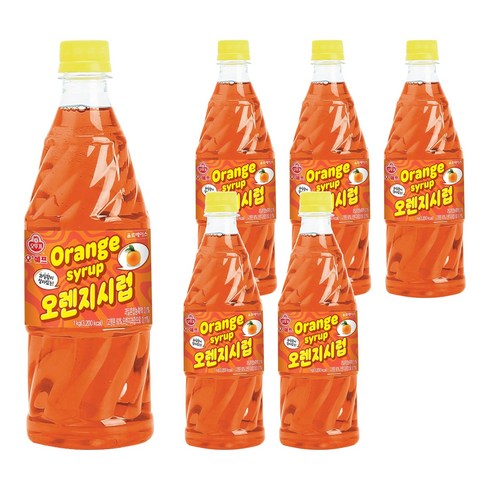오뚜기 오쉐프 오렌지 시럽, 1kg, 6개