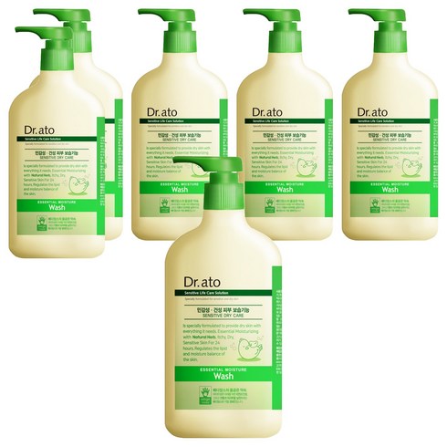 닥터아토 에센셜 모이스춰 워시 유아페이셜클렌져 마일드향, 500ml, 6개