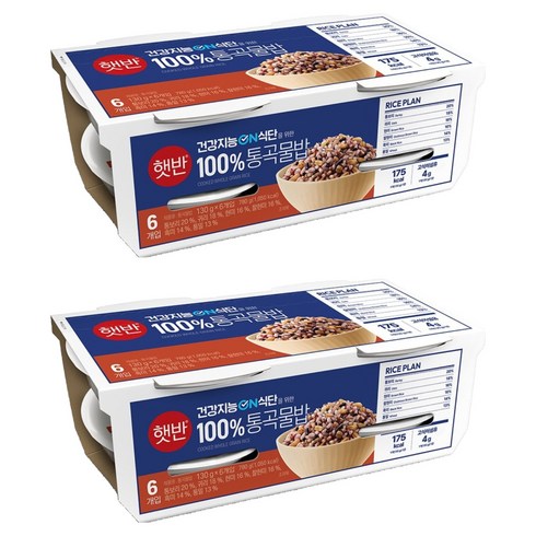 햇반 통곡물밥, 130g, 12개