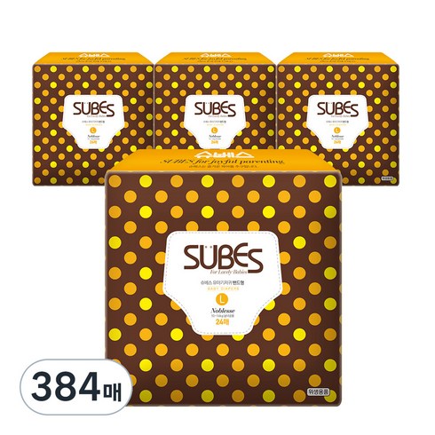 슈베스 노블레스 밴드형 기저귀 아동공용, 대형(L), 384매