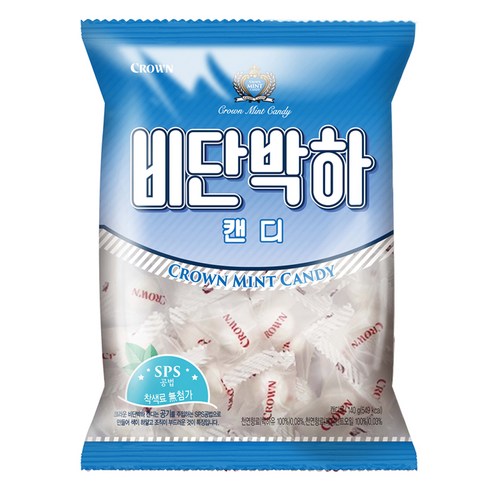 크라운 비단박하캔디, 140g, 1개