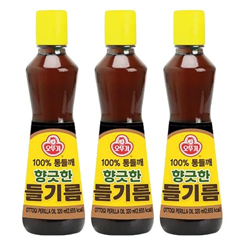 오뚜기 향긋한 들기름, 320ml, 3개