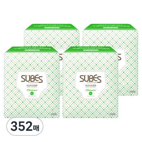 슈베스 슬리머 밴드형 기저귀, 특대형(XL), 352매