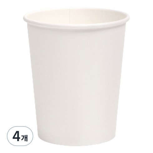 대경상사 홈카페 무지 종이컵 300ml, 100개입, 4개