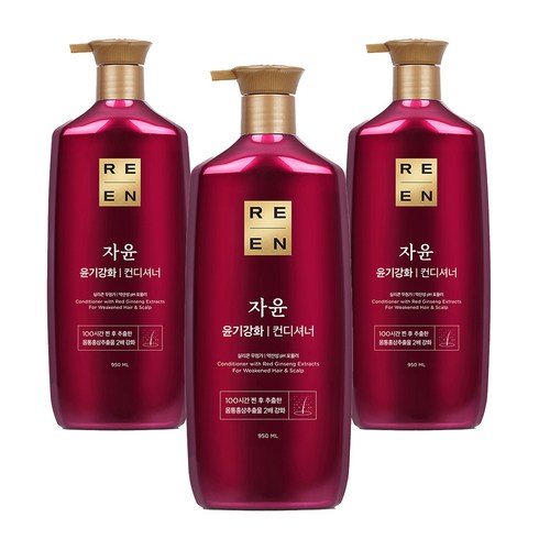 리엔 자윤 윤기강화 컨디셔너, 950ml, 3개