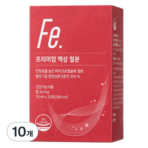뉴트리모어 프리미엄 액상 철분, 300ml, 10개