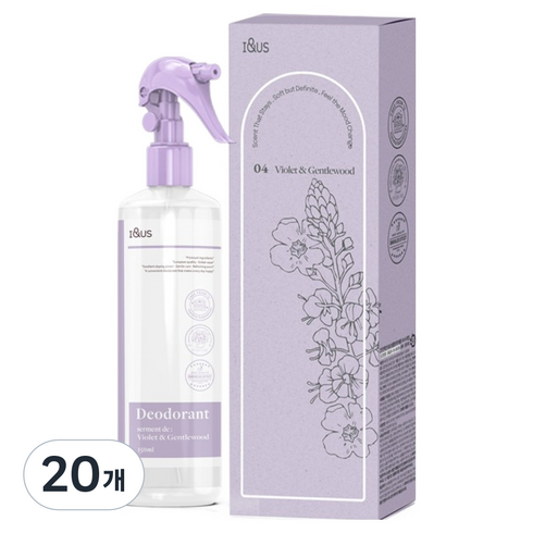 아이앤어스 바이올렛&젠틀우드 프리미엄 프랑스 명품 향기 탈취제, 20개, 150ml