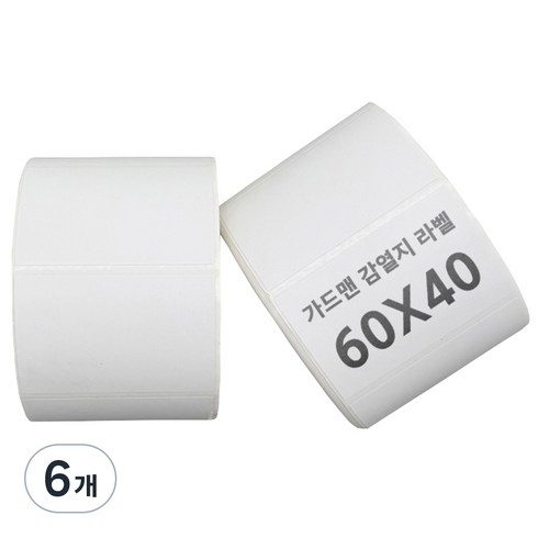 가드맨 감열지 롤라벨 1000p, 6개