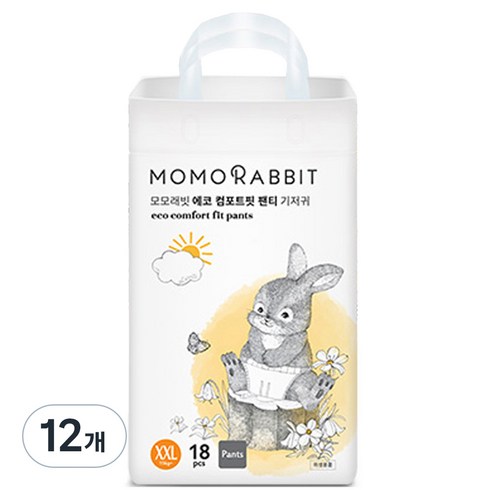 모모래빗 에코컴포트핏 팬티기저귀 유아용, 점보형(2XL), 216매