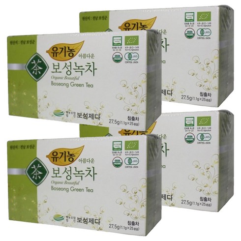 보성제다 유기농 아름다운 보성녹차, 1.1g, 25개입, 4개