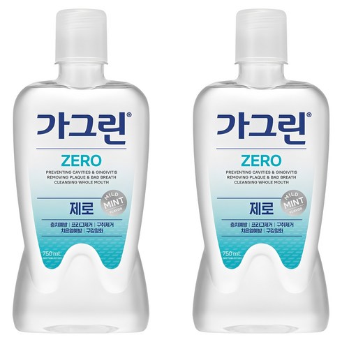 가그린 제로 구강청결제, 750ml, 2개