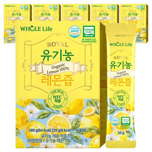 WHOLELIFE 유기농 레몬즙 14p, 280g, 6개