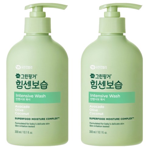 그린핑거 힘센보습 인텐시브 워시, 300ml, 2개