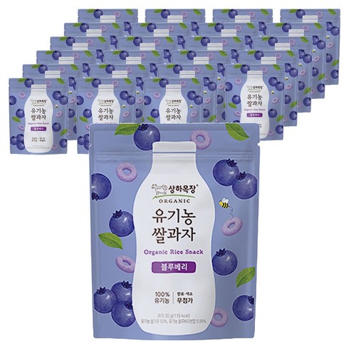 상하목장 유기농 쌀과자, 블루베리, 30g, 24개