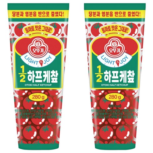 오뚜기 1/2 하프 케챂, 280g, 2개