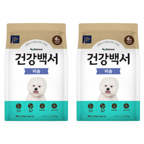 뉴트리나건강백서 강아지 기능성 사료, 비숑, 2kg, 2개