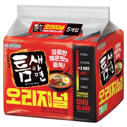 틈새라면 빨계떡 120g, 5개