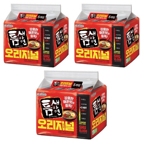 틈새라면 빨계떡 120g, 15개