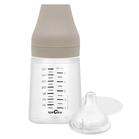 스펙트라 올셋 PP 젖병 젖꼭지 S 포함, 웜그레이, 160ml, 1개