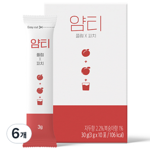 얌티 플럼 피치 아이스티분말, 3g, 10개입, 6개