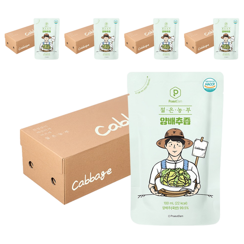 푸릇담 젊은농부 양배추즙, 3L, 5개