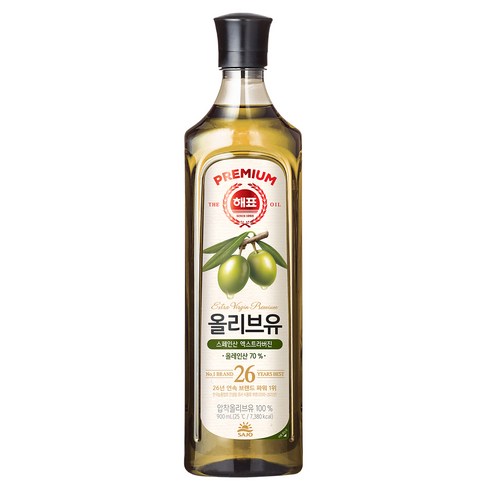 해표 압착 올리브유, 900ml, 1개