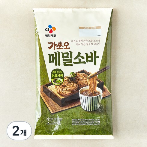 CJ제일제당 가쓰오 메밀소바 4인분, 1.14kg, 2개