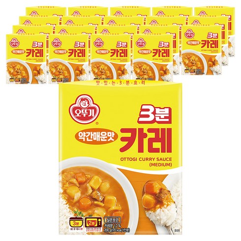 오뚜기3분 카레 약간매운맛, 200g, 20개