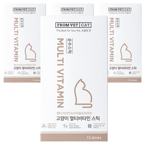 프롬벳 고양이 순수스틱 멀티비타민, 12회분, 종합영양제, 4개