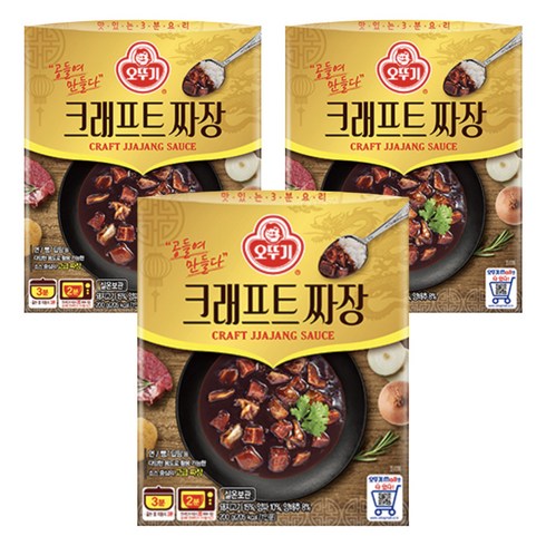 오뚜기 크래프트 짜장, 200g, 3개