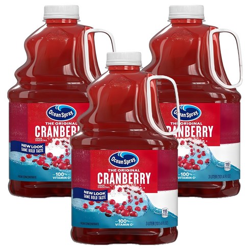 오션스프레이 크랜베리 주스, 3L, 3개